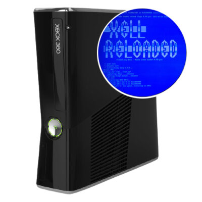 Xbox 360 Slim JTAG/RGH chip installation service showcasing a professionally installed modchip, enhancing the console’s capabilities for custom firmware and homebrew software.